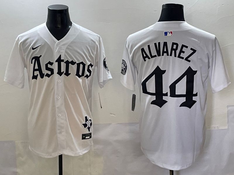 Men 2025 Houston Astros #44 Alvarez White Five generations Joint Name Nike MLB Jersey style 9->houston astros->MLB Jersey